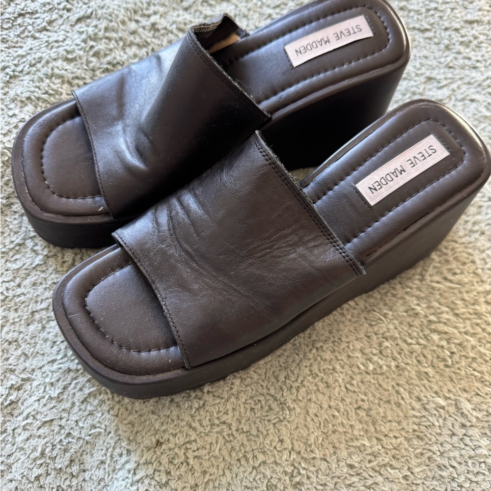 Steve Madden Women's Black Platform Sandals